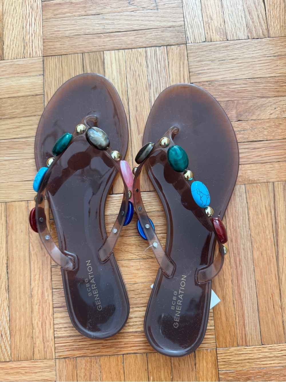 BCBGeneration Uleema Brown Jelly Thong Flip Flop Sandal 8.5